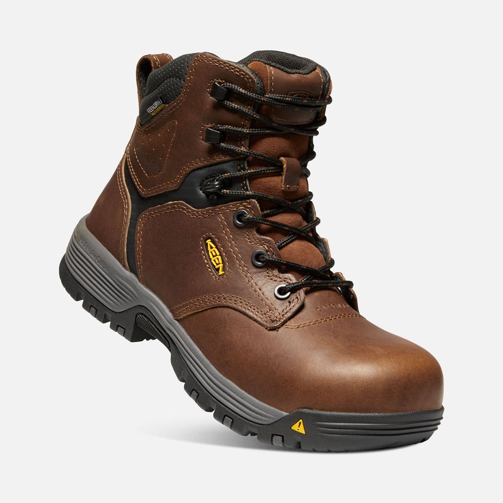 Keen Trekking Bot Kadın Kahverengi - Chicago 6\" Waterproof (Carbon-Fiber Toe) - Türkiye OMQX75961